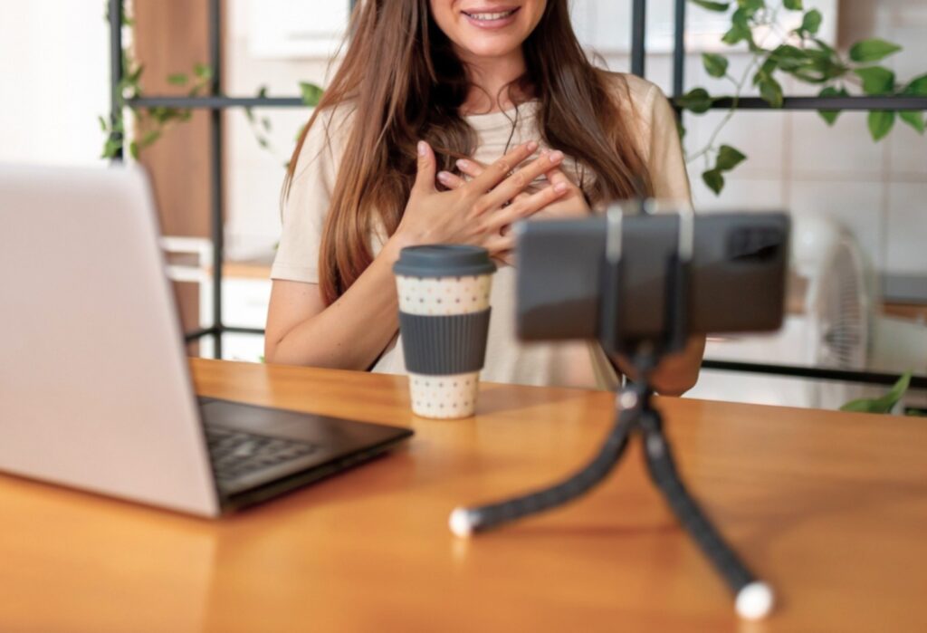 Woman Communicating Online